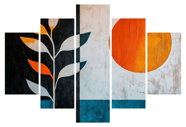 Tablou - Abstracție cu plantă și soare (150x105 cm)