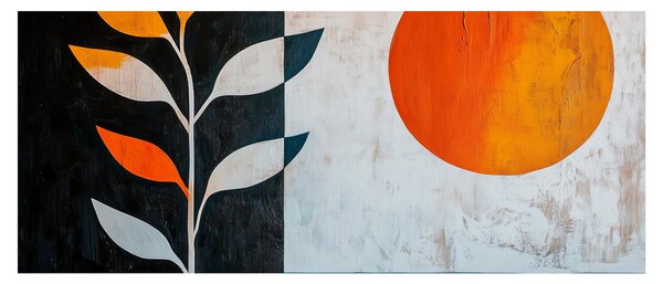 Tablou - Abstracție cu plantă și soare (120x50 cm)