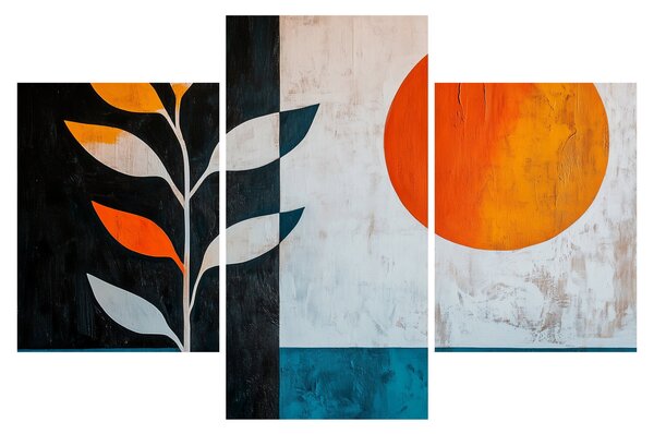 Tablou - Abstracție cu plantă și soare (90x60 cm)