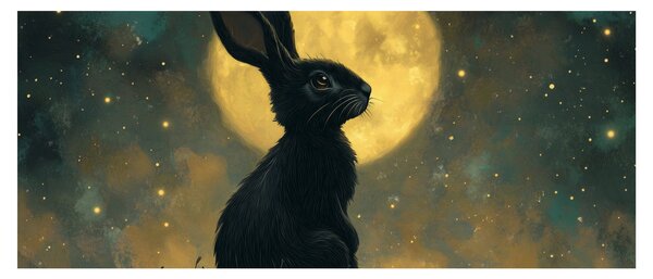 Tablou - Iepure cu lună (120x50 cm)