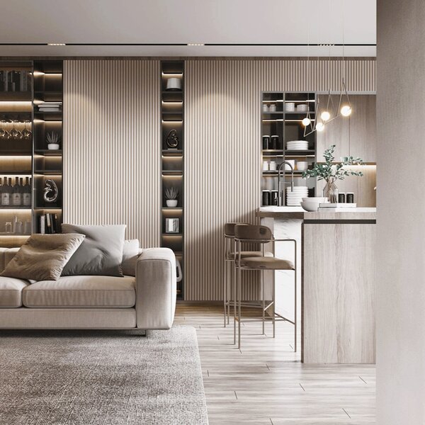 Panou decorativ PVC cu formă ovală Sorrento 270x16cm