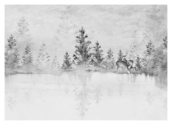 Tablou - Cerb lângă lac (70x50 cm)
