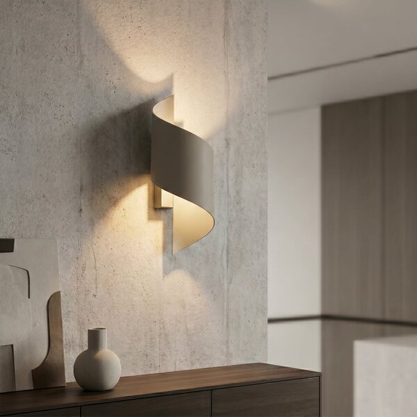 EMIBIG LIGHTING Aplică de perete SPINER, bej, înălțime 30 cm, metal, G9, reglabil, Bej, Camera de zi / sufragerie, Metal, Modern
