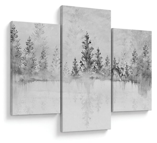 Tablou - Cerb lângă lac (90x60 cm)