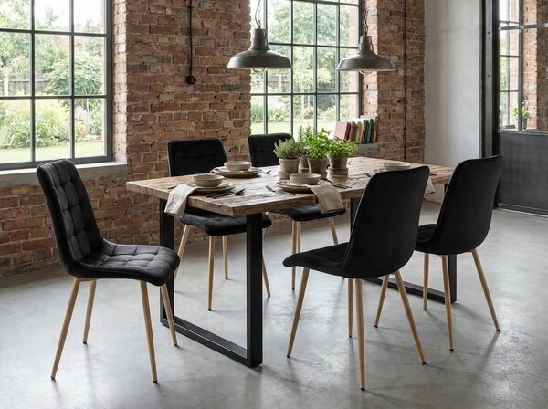 Scaun de masa SPLIT VELVET, negru