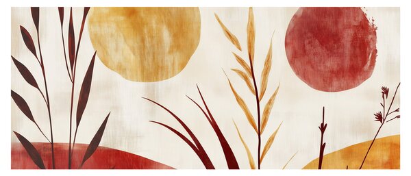 Tablou - Plante și cercuri (120x50 cm)