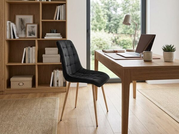 Scaun de masa SPLIT VELVET, negru