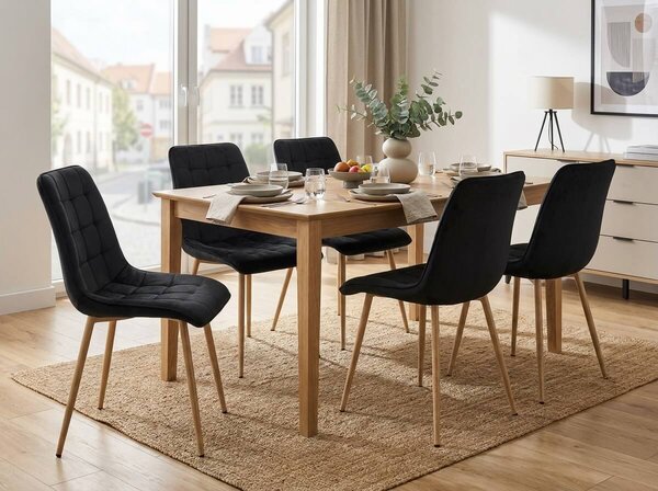 Scaun de masa SPLIT VELVET, negru