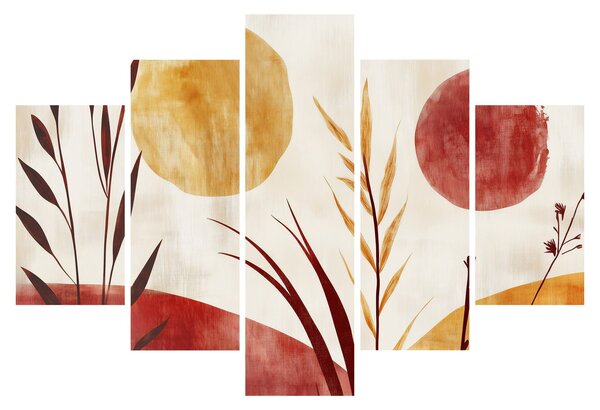 Tablou - Plante și cercuri (150x105 cm)