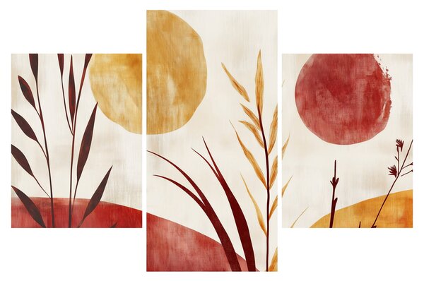 Tablou - Plante și cercuri (90x60 cm)