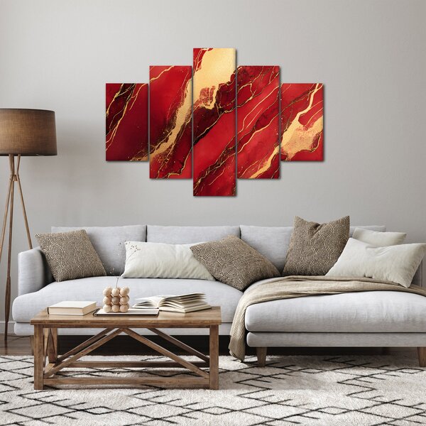 Tablou - Marmură roșu-auriu (150x105 cm)