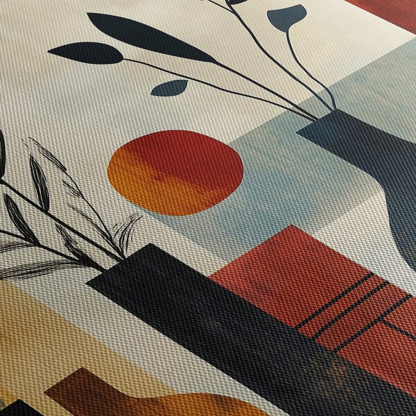 Tablou - Vaze cubiste (cu ceas) (90x30 cm)