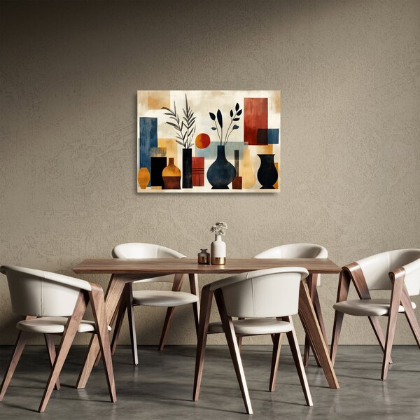 Tablou pe sticlă - Vaze cubiste (70x50 cm)