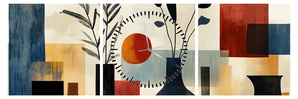 Tablou - Vaze cubiste (cu ceas) (90x30 cm)