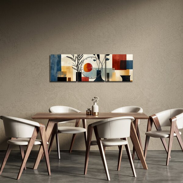 Tablou - Vaze cubiste (cu ceas) (90x30 cm)