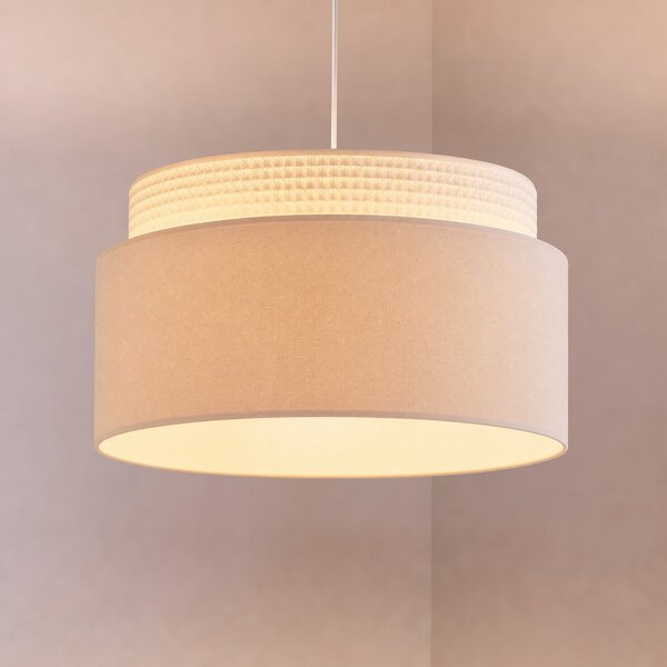 Duolla Lampă suspendată Milano, ecru/bej, Ø 45 cm, material textil, E27, Bej, Camera de zi / sufragerie, Țesătură / Textil, Viața tânără