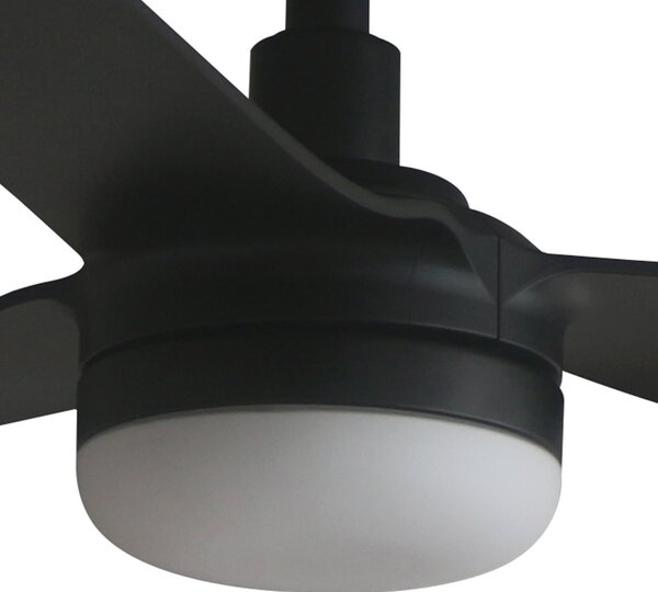 FARO BARCELONA Ventilator de tavan cu LED-uri Punt M, negru, curent continuu, silențios, 130, reglabil, Negru, Camera de zi / sufragerie, Metal, Modern
