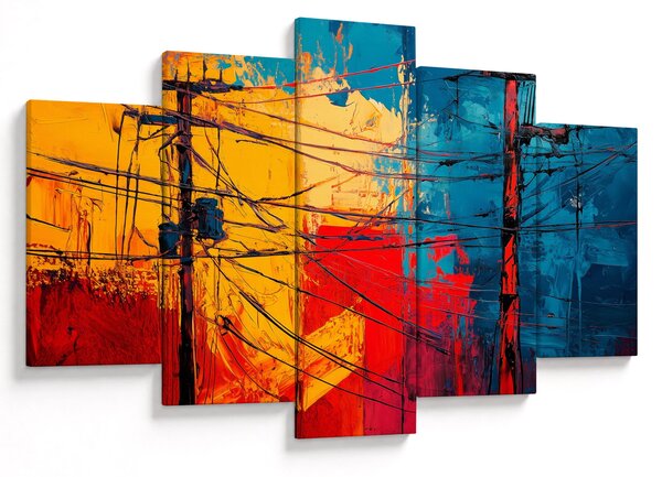 Tablou - Linii electrice abstracte (150x105 cm)