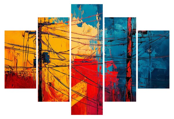 Tablou - Linii electrice abstracte (150x105 cm)