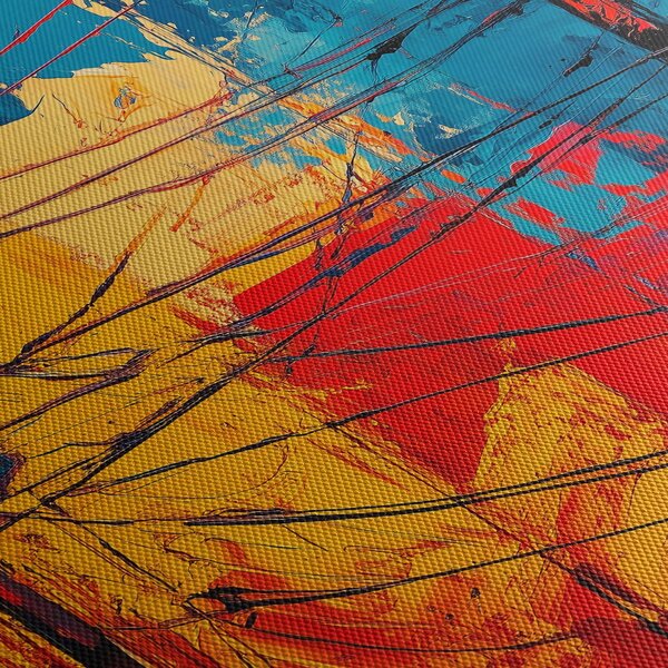 Tablou - Linii electrice abstracte (cu ceas) (90x30 cm)