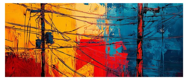 Tablou - Linii electrice abstracte (120x50 cm)