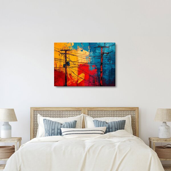 Tablou - Linii electrice abstracte (70x50 cm)