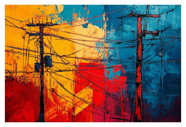 Tablou - Linii electrice abstracte (90x60 cm)