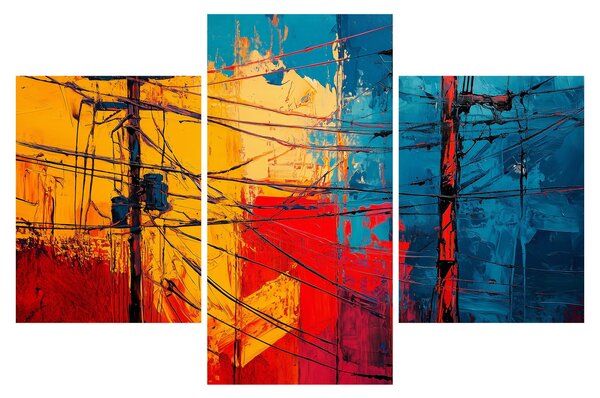 Tablou - Linii electrice abstracte (90x60 cm)
