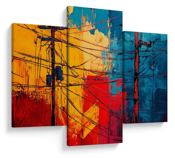Tablou - Linii electrice abstracte (90x60 cm)