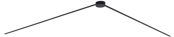 Sistem modern de iluminat pe șine, negru, monofazat, 400 cm, cu sursă de alimentare rotundă - Magnetic