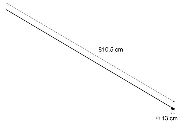 Sistem modern de iluminat pe șine negru monofazat 800 cm cu sursă de alimentare rotundă - Magnetic