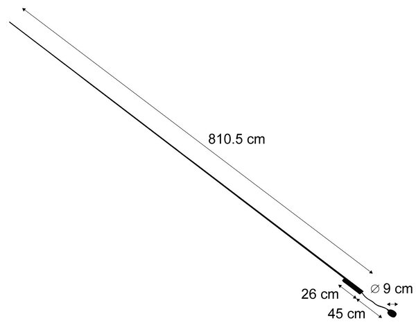 Sistem modern de iluminat pe șine negru monofazat 800 cm - Magnetic