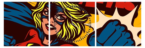 Tablou - Comix (cu ceas) (90x30 cm)