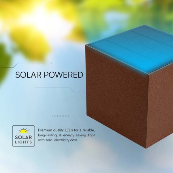 Aplică LED solară cu senzor LED/9W/3,7V IP65 4000K maro