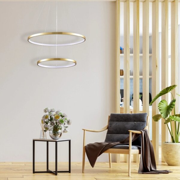Lustră LED pe cablu LEA LED/35W/230V 4000K d. 60 cm auriu
