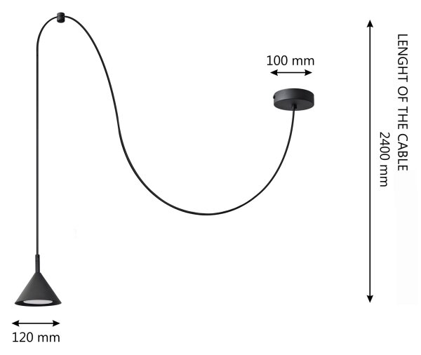 Lustră pe cablu ETNA LONG 1xGX53/15W/230V negru