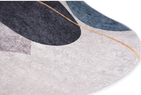 Covor albastru-gri lavabil 60x100 cm Oval – Vitaus