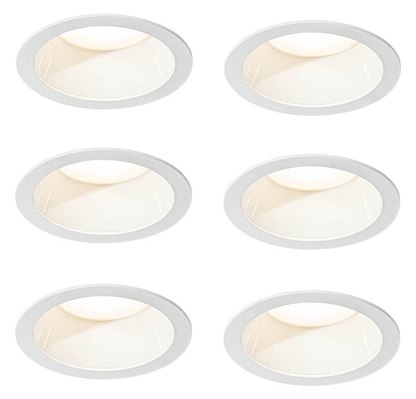 Set de 6 spoturi încastrate albe, inclusiv LED 3000K-5000K - Elias