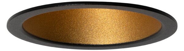 Set van 6 moderne inbouwspots zwart met goud GU10 35mm IP44 - Dept