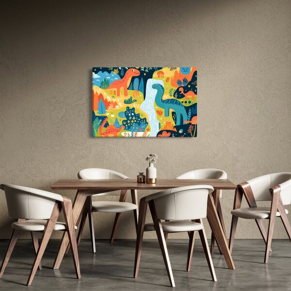 Tablou - Dinozauri veseli (90x60 cm)