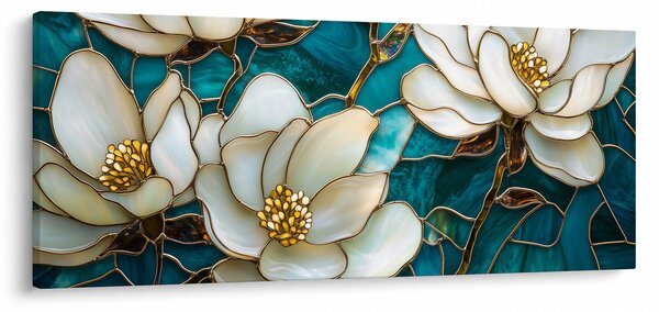 Tablou - Vitraliu cu magnolie (120x50 cm)