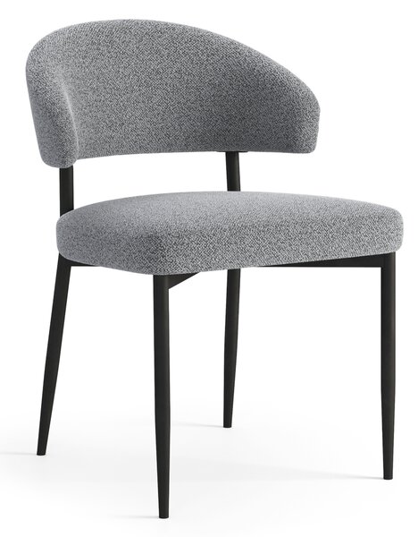MAZZONI EXPORT IRIS Gri (material Monza 120) - SCAUN MODERN TAPIȚAT BOUCLÉ PENTRU SALON/SUFRAGERIE LOFT