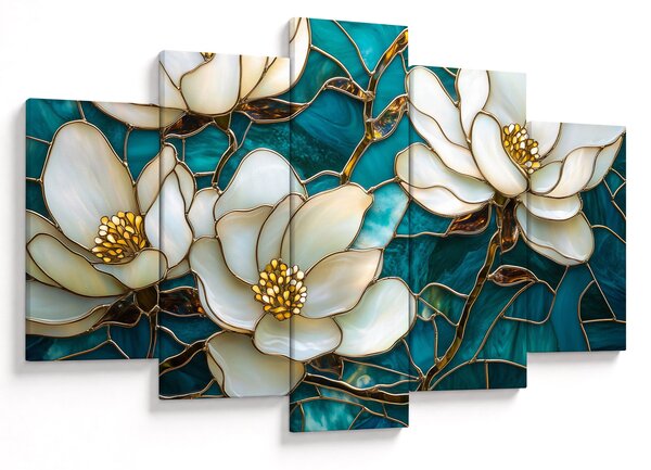 Tablou - Vitraliu cu magnolie (150x105 cm)