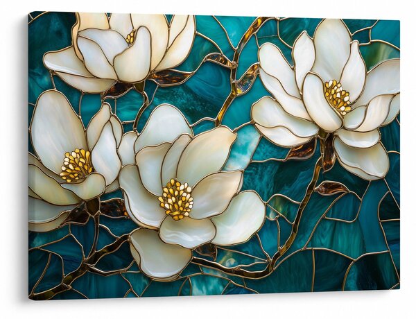 Tablou - Vitraliu cu magnolie (70x50 cm)
