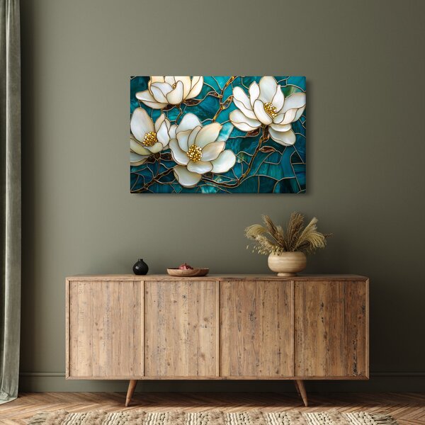 Tablou - Vitraliu cu magnolie (90x60 cm)