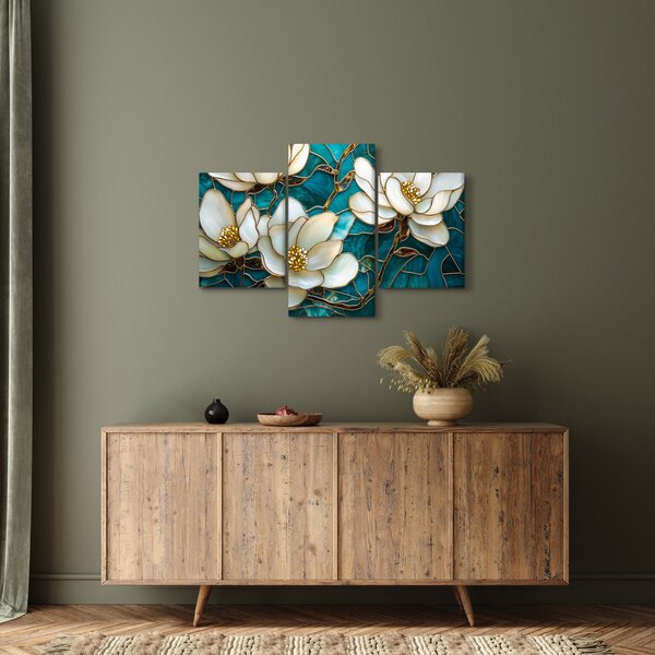 Tablou - Vitraliu cu magnolie (90x60 cm)