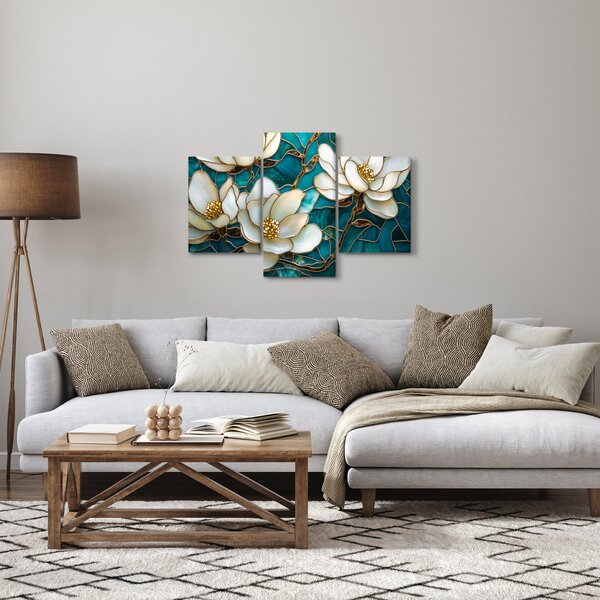 Tablou - Vitraliu cu magnolie (90x60 cm)