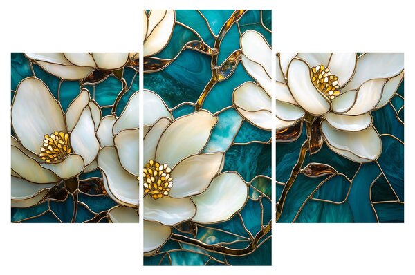 Tablou - Vitraliu cu magnolie (90x60 cm)