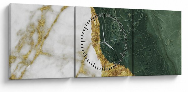 Tablou - Marmură verde N⁰3 (cu ceas) (90x30 cm)