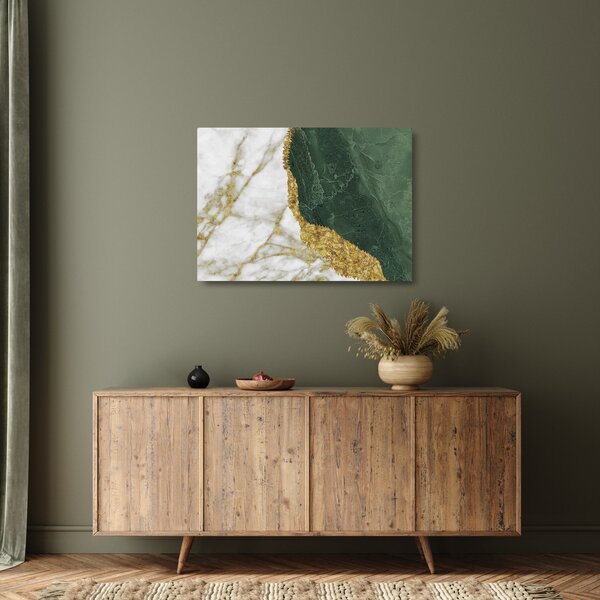 Tablou pe sticlă - Marmură verde N⁰3 (70x50 cm)